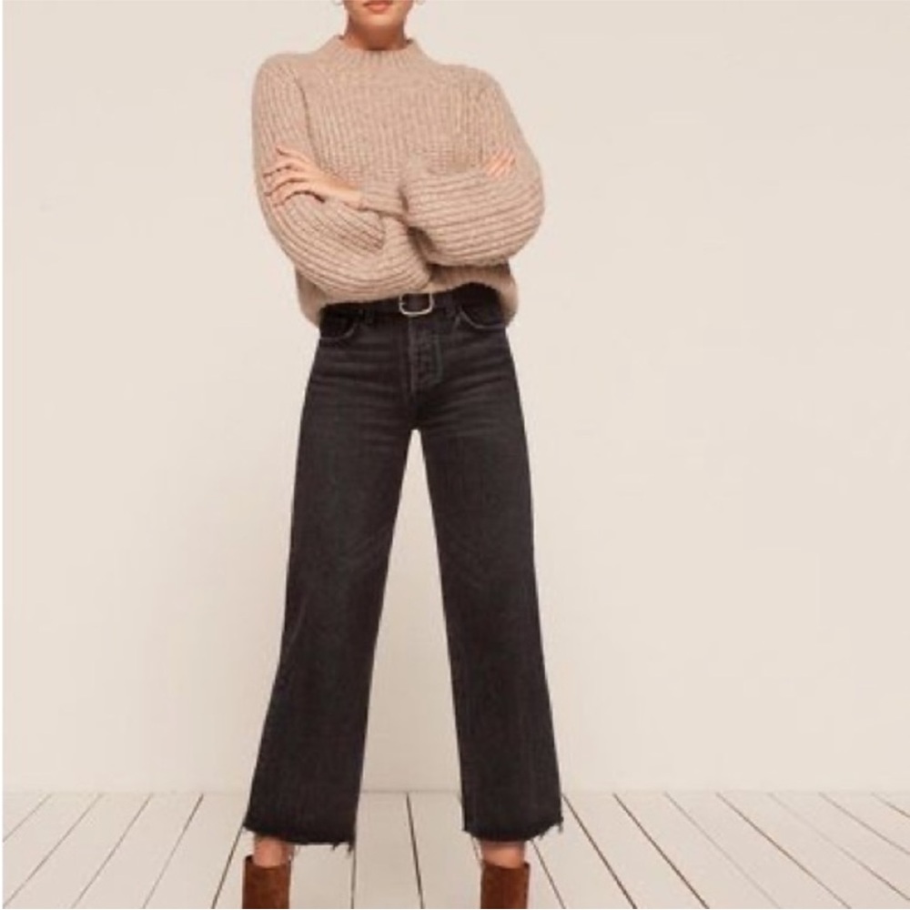 Reformation Black Wide Leg Jeans